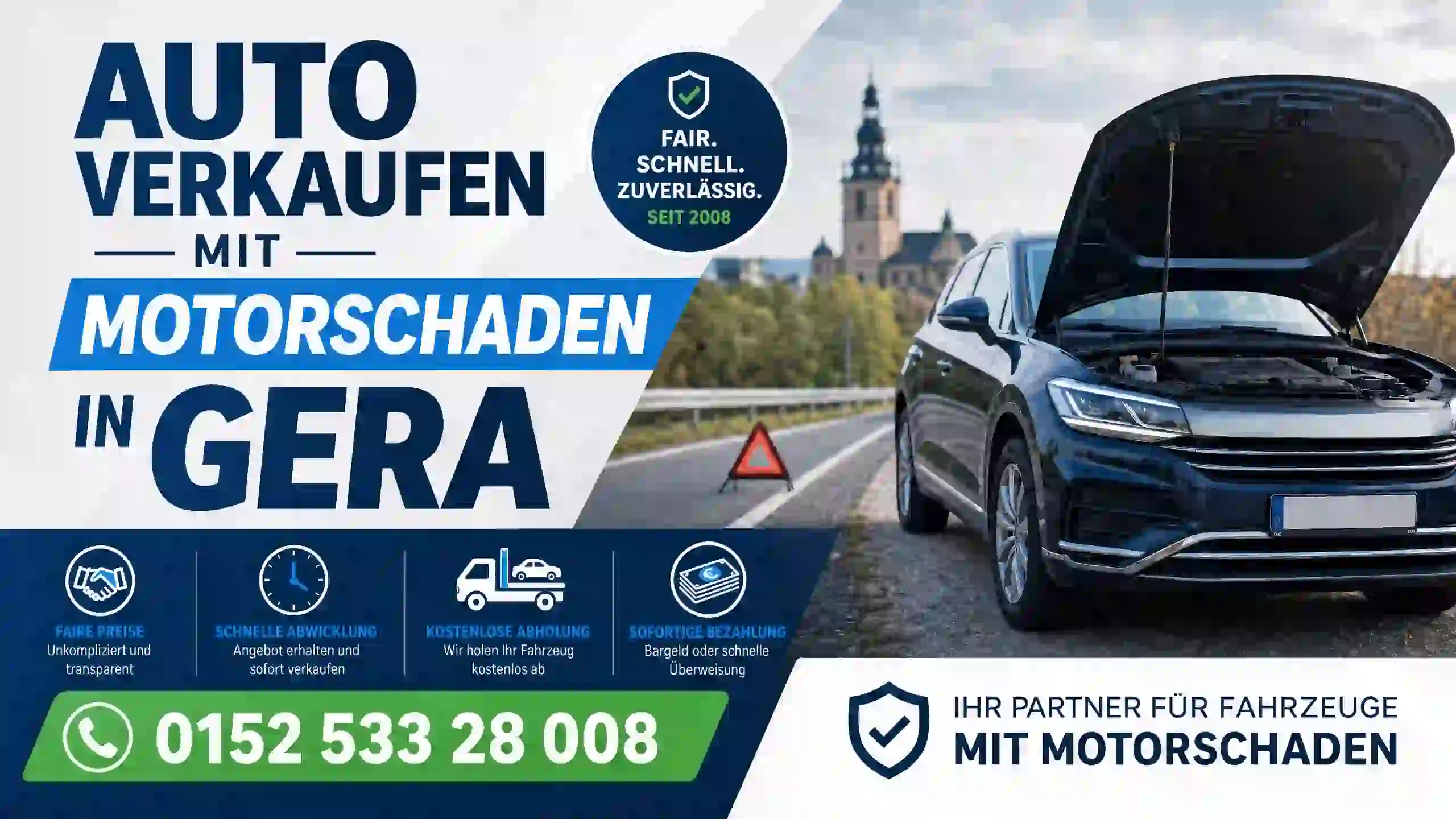 Auto verkaufen mit Motorschaden Barzahlung kostenlose Abholung Gera